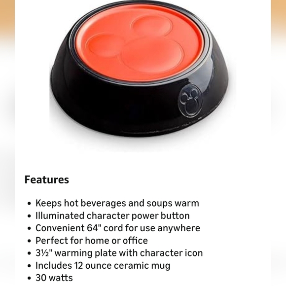 Mickey Mouse Mug Warmer With 12oz Mug - Picture 6 of 12